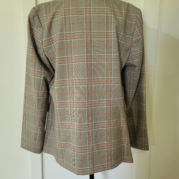 Loft Womens  Gray Plaid Double-Breasted Blazer - Picture 5 of 12